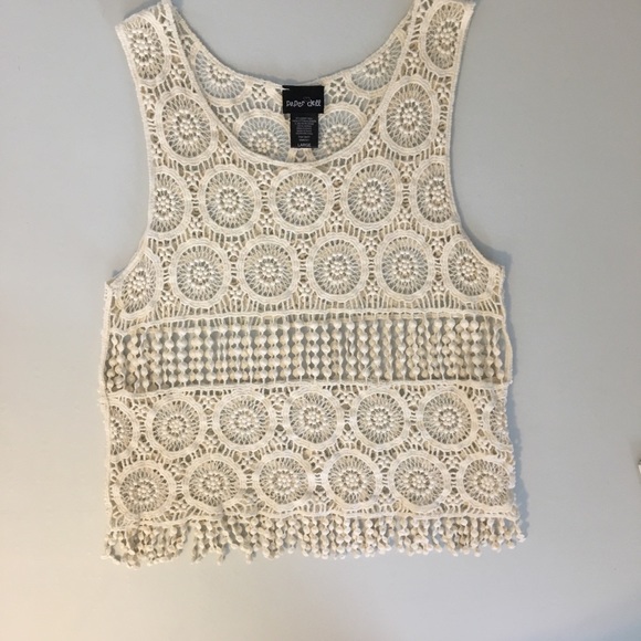 Boho Cream Crochet Tank Top Festival - Picture 11 of 14